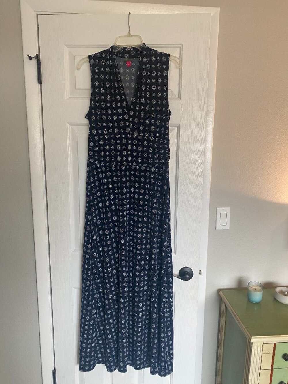 Vince Camuto Maxi Dress Navy and White Size Medium